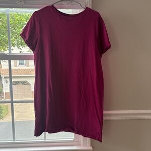 Casual Fuscia  T-Shirt Dress